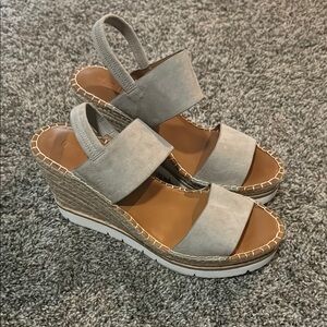 Stylish Gray Wedge Sandals